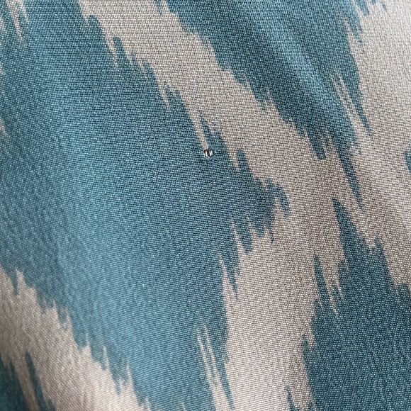 Anthropologie Silk Mini Dress 1960’s Twisted Straps blue beige - Picture 11 of 11